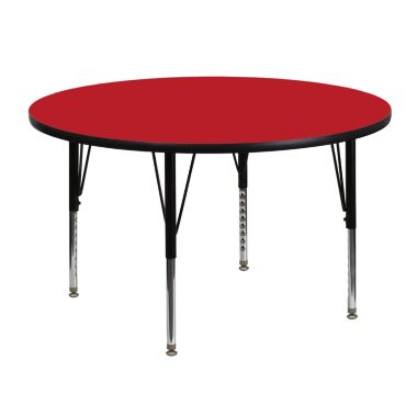 Emma + Oliver 48" Round Red HP Laminate Preschool Activity Table. View a larger version of this product image.