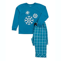 Leveret Kids Pajamas Poly Top and Flannel Pants Snowflake