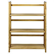 Casual Home 3-Shelf Folding Stackable Bookcase 27.5 Wide-Natural