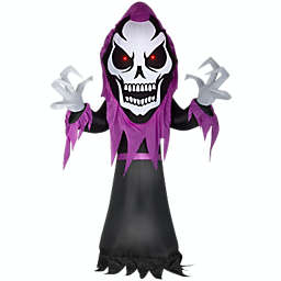 Gemmy Airblown Skeleton Reaper w/Red LED Eyes Giant, 10.5 ft Tall, Multicolored