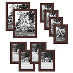 Americanflat  Picture Frame Set, 10 Pieces with Two 8x10; Four 5x7; and Four 4x6, Mahogany