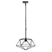 Lalia Home 1 Light 16" Modern Metal Wire Paragon Hanging Ceiling Pendant Fixture - Black