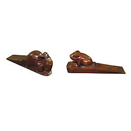 D-Art collection Home Outdoor Frog And Elephant Decorative Wooden Door Stopper