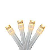 Brite Star Set of 20 Warm White LED Wide Angle Christmas Lights 4" Spacing - White Wire
