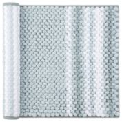 PiccoCasa Chenille Bathroom Rug Extra Soft Fluffy, Non-slip Bath Mat Super Absorbent Area Rugs Washable Carpet for Tub, Kitchen Floor 17"x24" Light Cyan and White