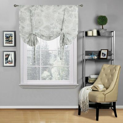 Assorted Colors Shabby Linen Farmhouse Sheer Flax Curtain Tie Up Window Shade 
