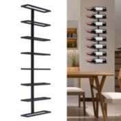 Stock Preferred 8-Tier Wall Mounted Wine Metal Rack in Vintage Black