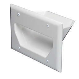 Cable Wholesale 3-Gang Recessed Low Voltage Cable Plate, White