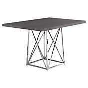 HomeRoots Kitchen 36 x 48 31 Grey  Particle Board ad Chrome Metal  Dining Table