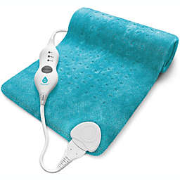 Pursonic Extra Large Electric Heating Pad for Back Pain and Cramps Relief 12x24-2 Hours Auto Shut-Off ,Moist Heat Therapy Option (Teal)