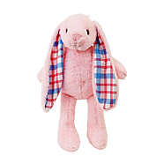 Plushible 14 Inch Plush Pink Bunny with Plaid Ears