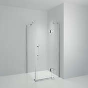 Bath, Kitchen & Basic TRUSTMADE 38 in. W x 38 in. D x 76 in. H Frameless Square Hinged Shower