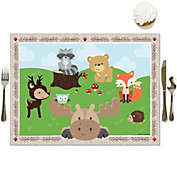 Big Dot of Happiness Woodland Creatures - Party Table Decorations - Baby Shower or Birthday Party Placemats - Set of 16