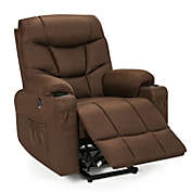 Slickblue Electric Power Lift Recliner Chair with Vibration Massage and Lumbar Heat-Brown