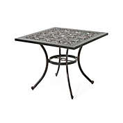 Contemporary Home Living 34.75" Brown Distressed Square Outdoor Patio Dining Table