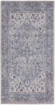 Nicole Curtis Machine Washable Series 1 Vintage Indoor Area Rug Grey 2' x 3'9"