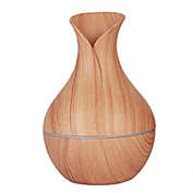 Infinity Merch Essential Oil Diffuser Humidifier Aromatherapy Wood Grain Vase Aroma 130ml LED Oak Vase