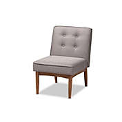 Baxton Studio  Arvid Mid-Century Modern Gray Fabric Upholstered Wood Dining Chair