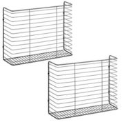 mDesign Metal Wall Mount Kitchen Storage Organizer Basket Bin - 2 Pack