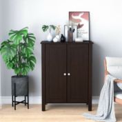 Hivago 2-Door Bathroom Floor Storage Cabinet with Adjustable Shelf