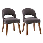 CorLiving TNY-255-C Tiffany Upholstered Dining Chair with Wood Legs