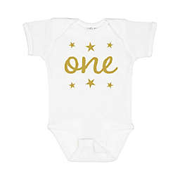 Inktastic  1st Birthday Outfit One Gold Gift Baby Boy or Baby Girl Bodysuit, White