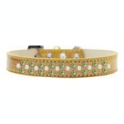 Mirage Pet Products Sprinkles Ice Cream Dog Collar Pearl and Lime Green Crystals Size 20, Gold