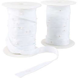 Bright Creations White Snap Fastener Tape, Polyester Ribbon Press Buttons for Sewing (2 Rolls)