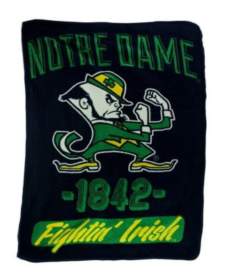 Northwest Retro Notre Dame Plush Micro Raschel Throw Blanket