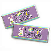 Big Dot of Happiness Hippity Hoppity - Candy Bar Wrapper Easter Bunny Party Favors - Set of 24