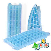 Kitcheniva 36-Cube Soft Silicone Ice cube Tray with PP Lid, Blue