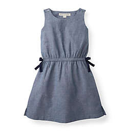 Hope & Henry Girls' Tie-Waist Sleeveless Dress (Chambray, 2T)