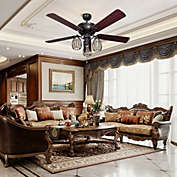 Slickblue 52" Electric Ceiling Fan with 5 Blades and 3 Lights for Living Room and Bedroom
