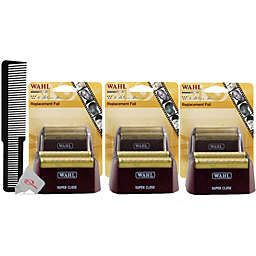 Wahl Three Packs  5 star Series Red Replacement Foil #7031-200 with Styling Flat Top Comb