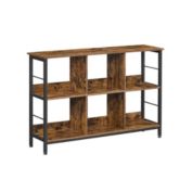 VASAGLE Bookshelf, Bookcase with 6 Storage Cubes, for Office, Living Room, Bedroom, 47.2 x 13 x 31.5 Inches Industrial Design, Rustic Brown and Black