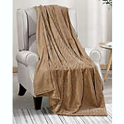 Oversized Super Cozy and Extra Heavy Chevron Braided Blanket (50" x 70") Mocha
