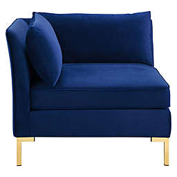 Modway Ardent Performance Velvet Sectional Sofa Corner Chair - Navy EEI-3985-NAV
