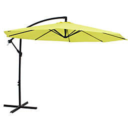 Sunnydaze Offset Outdoor Patio Umbrella with Crank - 9-Foot - Sunshine
