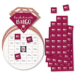 Big Dot of Happiness Vino Before Vows - Bar Bingo Cards and Markers - Winery Bridal Shower or Bachelorette Party Shaped Bingo Game - Set of 18