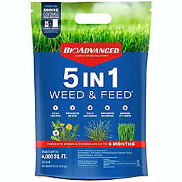 BioAdvanced 704860U 5-in-1 Weed and Feed Lawn Fertilizer and Crabgrass Killer, 4,000 Sq ft, Granules