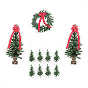 LB International 18" Pre-lit Traditional Pine Artificial Outdoor Christmas Entrance Set- Clear Lights