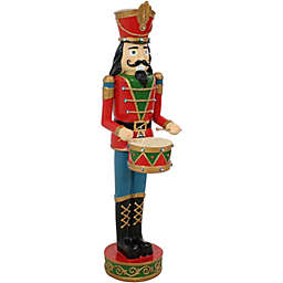 Sunnydaze Indoor Christmas Holiday Décor Resin Klaus the Drummer Nutcracker Statue with Battery-Operated LED Lights - 48