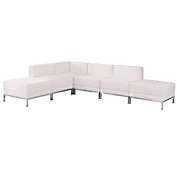 Flash Furniture HERCULES Imagination Series Melrose White LeatherSoft Sectional Configuration, 6 Pieces