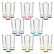 Juvale 24 Pack 2 oz Colorful Shot Glasses Bulk Set for Tequila, Whiskey, Vodka, Liqueurs, 8 Rainbow Colors