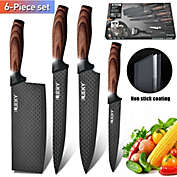 Kitcheniva 6-Pieces Kitchen Knives Set Forged Stainless Steel Cleaver Scissors Chef&#39;s Gift