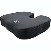 FOMI Extra Thick Firm Coccyx Orthopedic Memory Foam Seat Cushion   Black Large Cushion for Car or Truck Seat, Office Chair, Wheelchair   Back Pain Relief