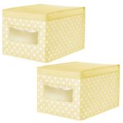 mDesign Child/Kids Fabric Closet Storage Box, Large, Polka Dot, 2 Pack