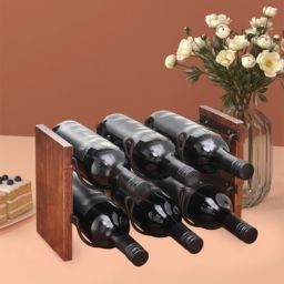 Infinity Merch Wine Rack Display Holder 6 Bottle Stackable Black