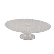 BIDK Home 13" Clear Glass Antique Style Large Round Cake Plate