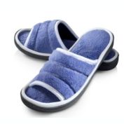 Roxoni Women's Open Toe Memory Foam Slippers with Contrast Design -Sizes 6 to 11 -style #2191  (Adult Size)